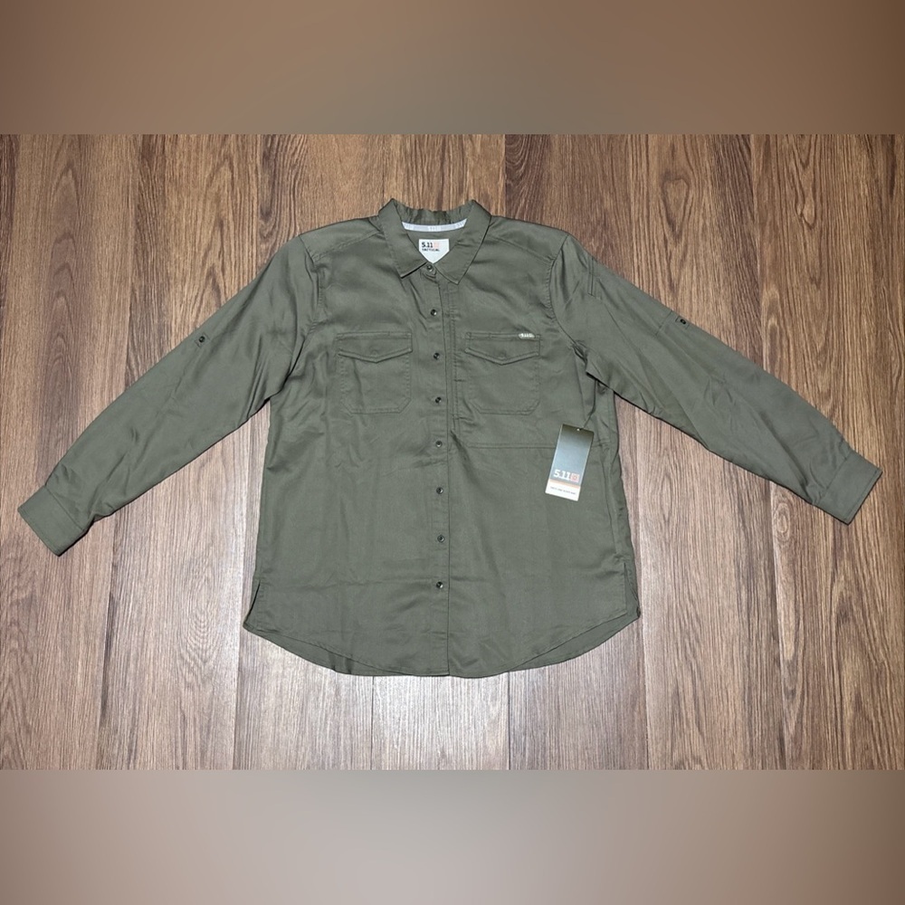 5.11 Tactical Green Utility Button Down Shirt Men’s Large Outdoor Work